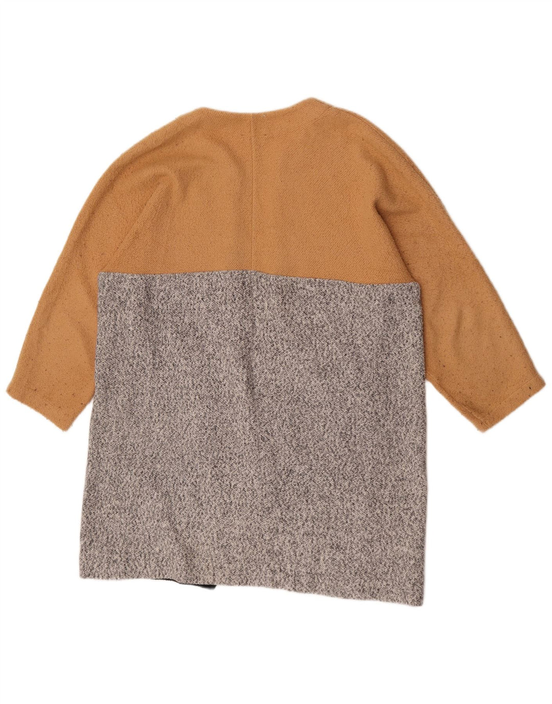 Zara Mujer Jersey tipo cárdigan abierto UK 44 Poliéster color block beige medio