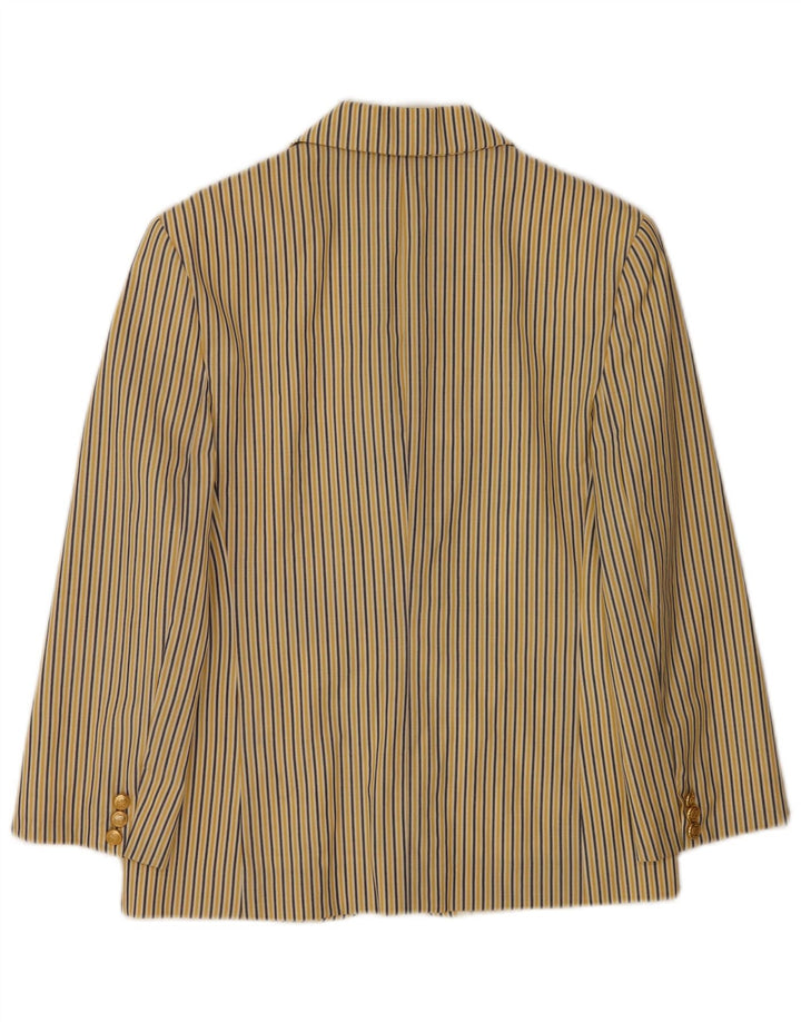 Laura Lindor Chaqueta Blazer de 2 Botones para Mujer UK 12 Mediana Rayas Amarillas