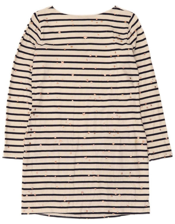 Joules Vestido tubo con estampado abstracto para mujer, talla 40, talla pequeña, color blanco a rayas
