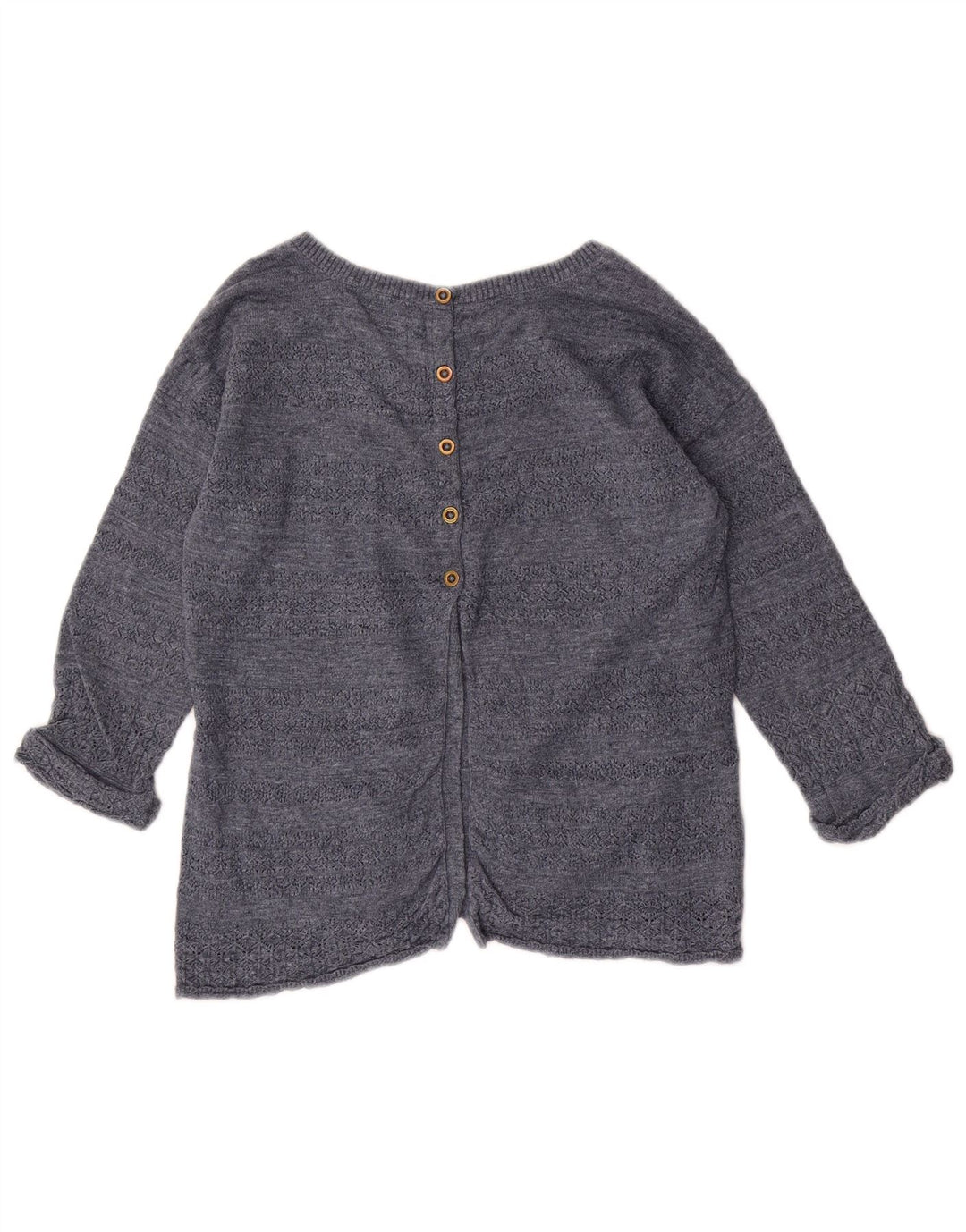 Fat Face Suéter tipo jersey con cuello barco y botones en la espalda para mujer UK 8 Small Azul marino