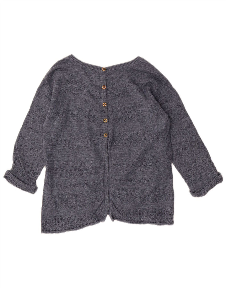Fat Face Suéter tipo jersey con cuello barco y botones en la espalda para mujer UK 8 Small Azul marino