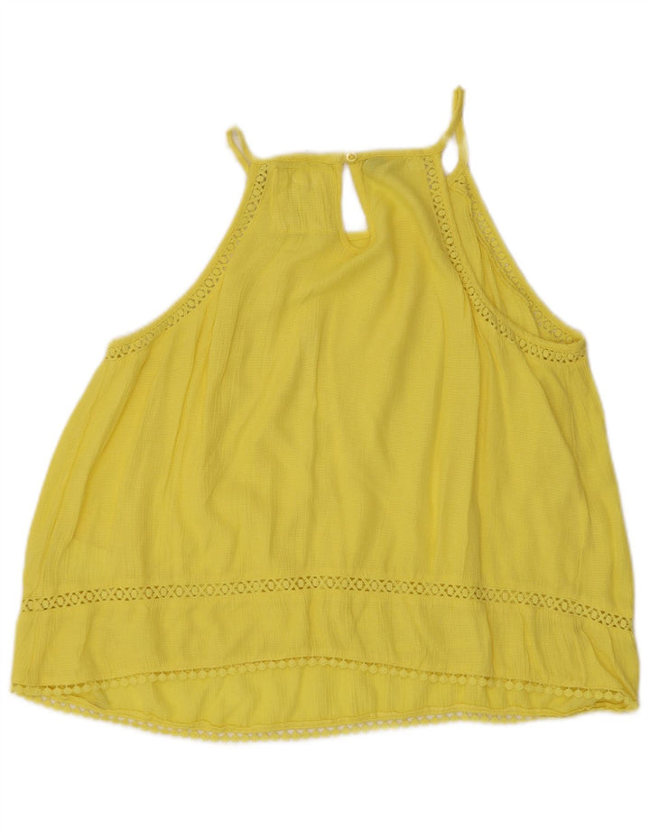 Superdry Mujer Cami Top Corto Extragrande UK 40 Small Viscosa Amarilla