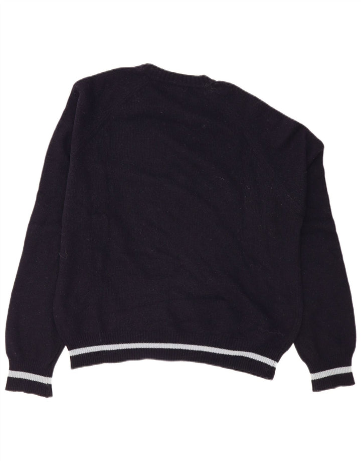Lee Mujer Gráfico Cuello Redondo Jersey Suéter Grande Lana Azul Marino
