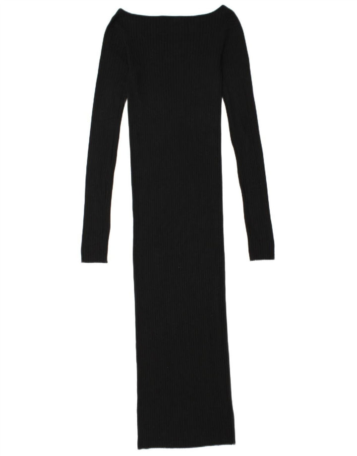 Zara Mujer Vestido Jersey UK 8 Small Negro