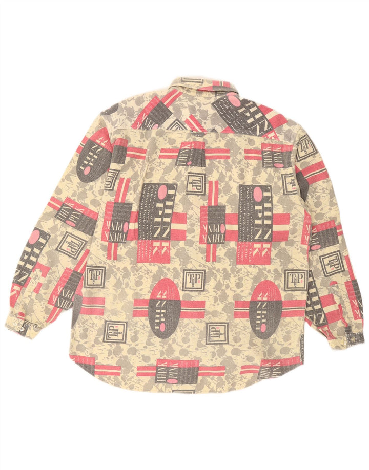 Think Pink Camisa de franela gráfica para hombre XL Algodón geométrico multicolor