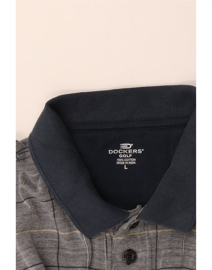 Dockers Polo De Rugby Para Hombre De Algodón A Cuadros Azul Grande