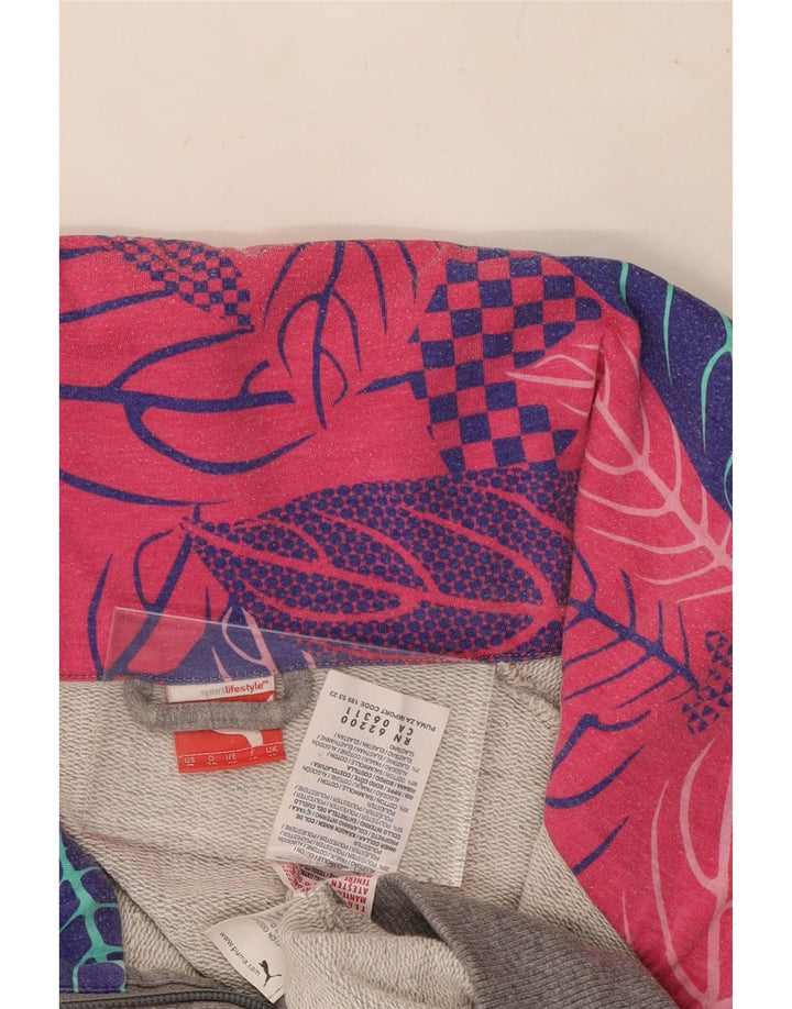 PUMA Chaqueta de chándal para mujer UK 12 Algodón floral gris medio
