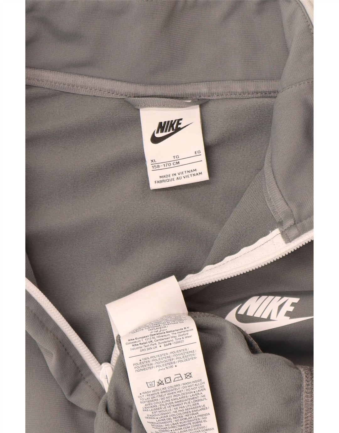 Nike Chaqueta de chándal para niño 13-14 años XL Gris Poliéster
