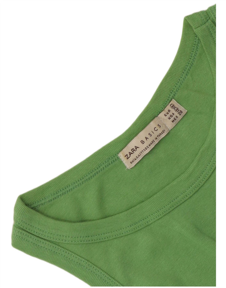 ZARA Mujer Chaleco Top UK 40 Verde Medio
