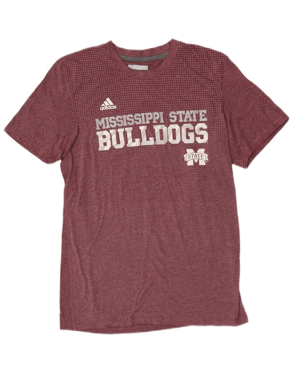 Adidas - Camiseta gráfica para hombre Mississippi State Bulldogs, color granate mediano