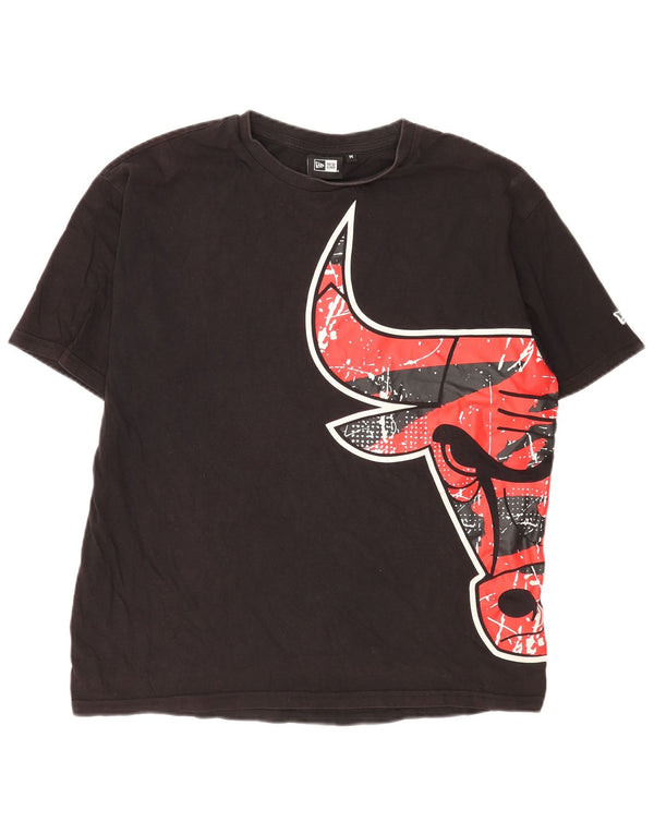 New Era Mens Chicago Bulls Graphic T-Shirt Top Medium Black Cotton
