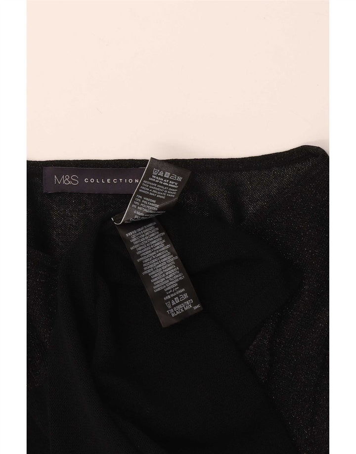 Marks & Spencer Top Mujer Manga Larga UK 40 XL Viscosa Negra