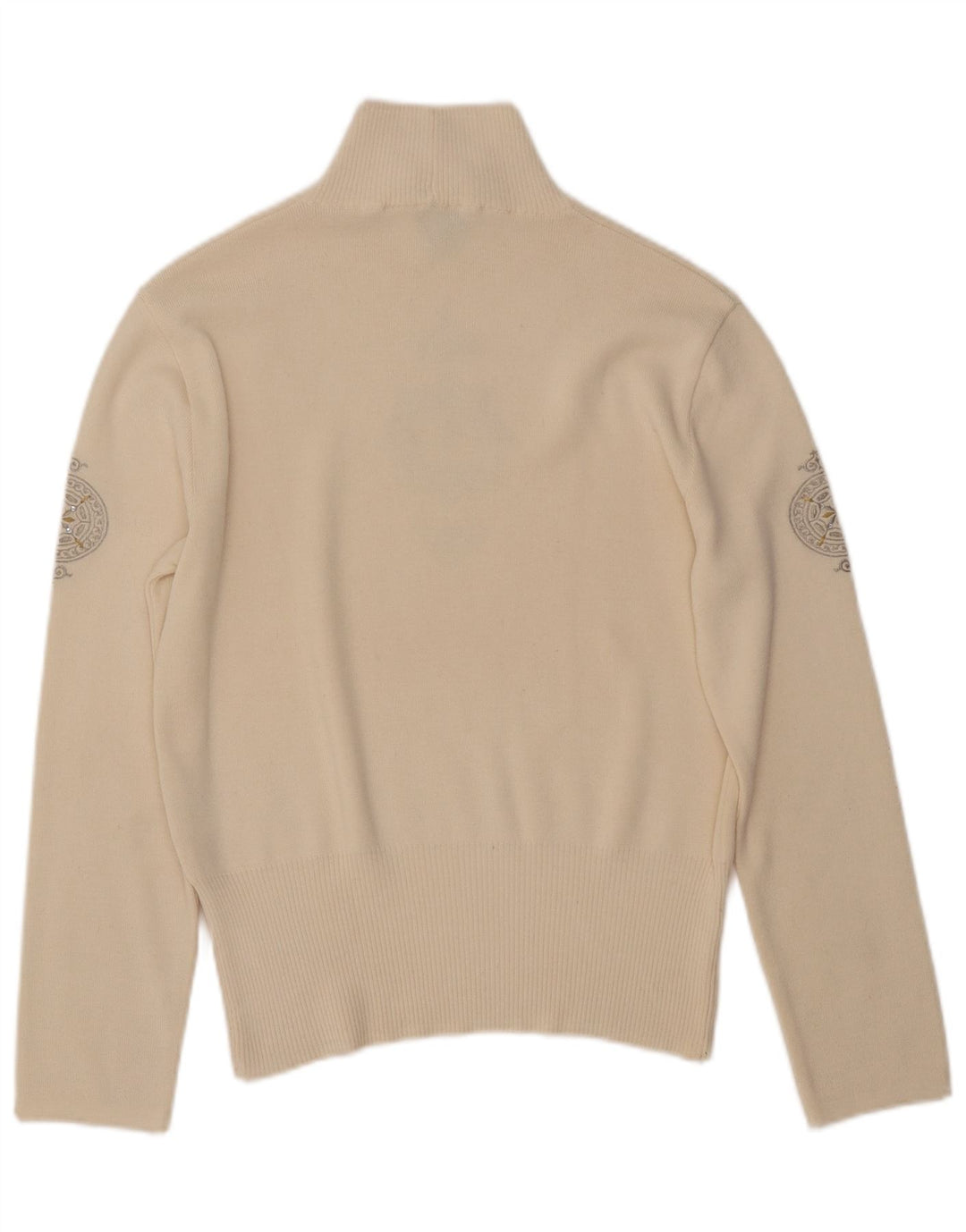 BOGNER Suéter tipo jersey con cuello alto para mujer Reino Unido 40 Lana de cachemira beige grande