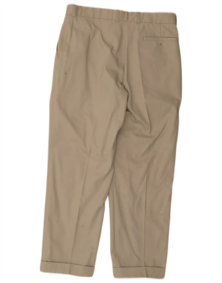 Marks & Spencer Pantalón de traje con pinzas para hombre W34 L29 Algodón gris