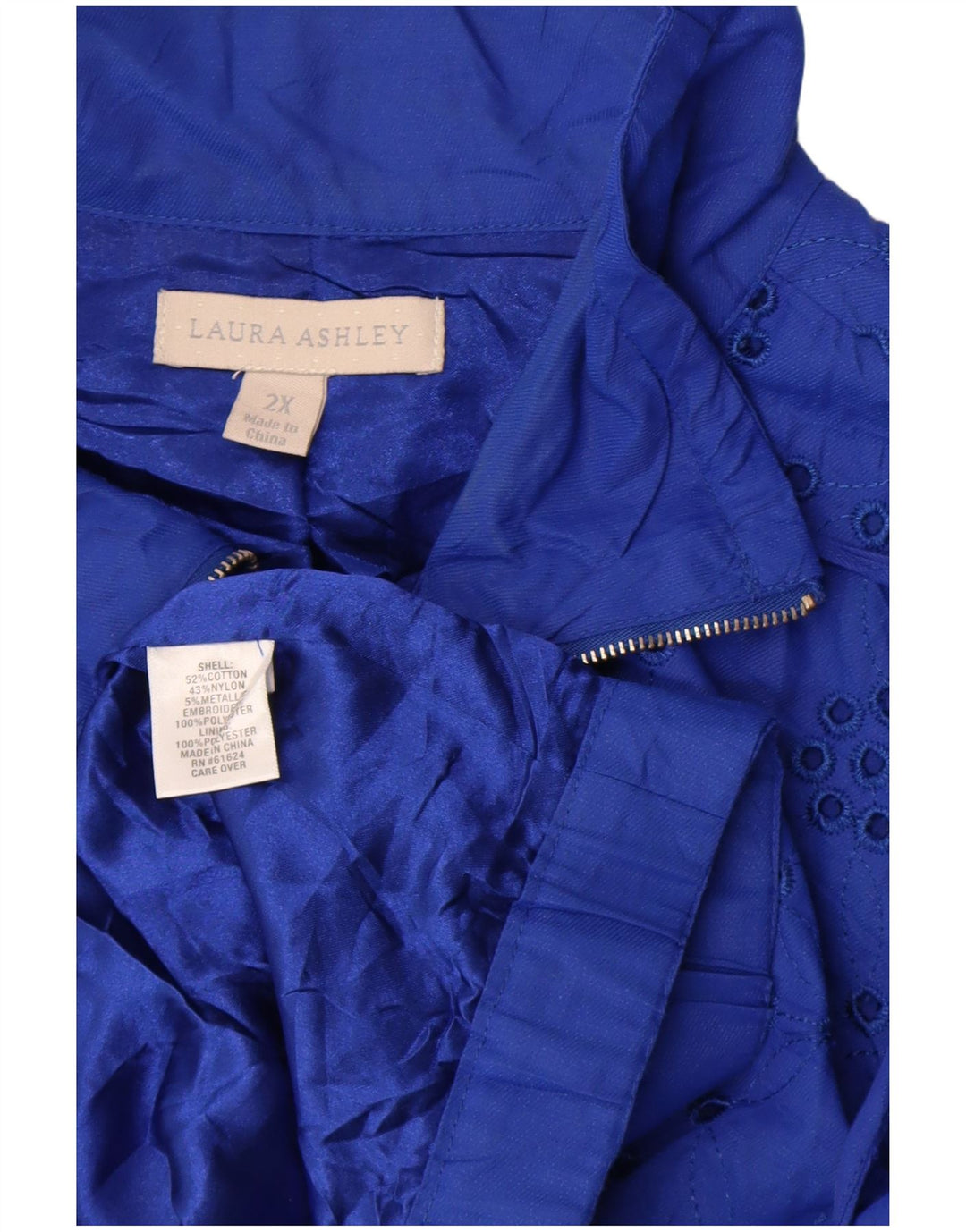 Laura Ashley Chaqueta Bomber para Mujer UK 20 2XL Algodón Azul