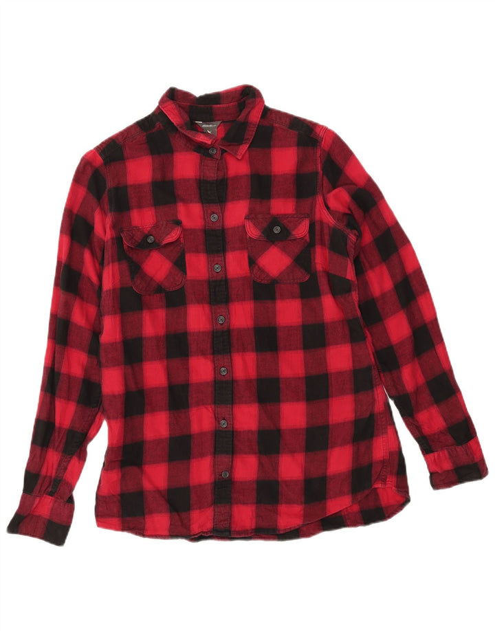EDDIE BAUER Camisa de franela para mujer UK 44 Medium Red Check