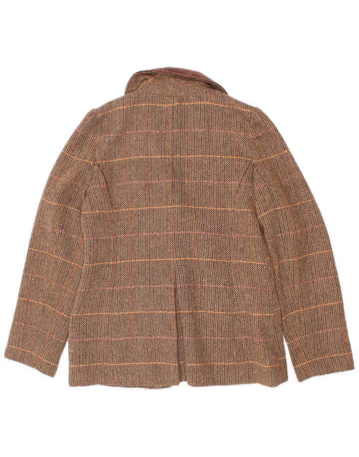 Monsoon Chaqueta tipo blazer de 3 botones para niña 9-10 años Marrón a cuadros