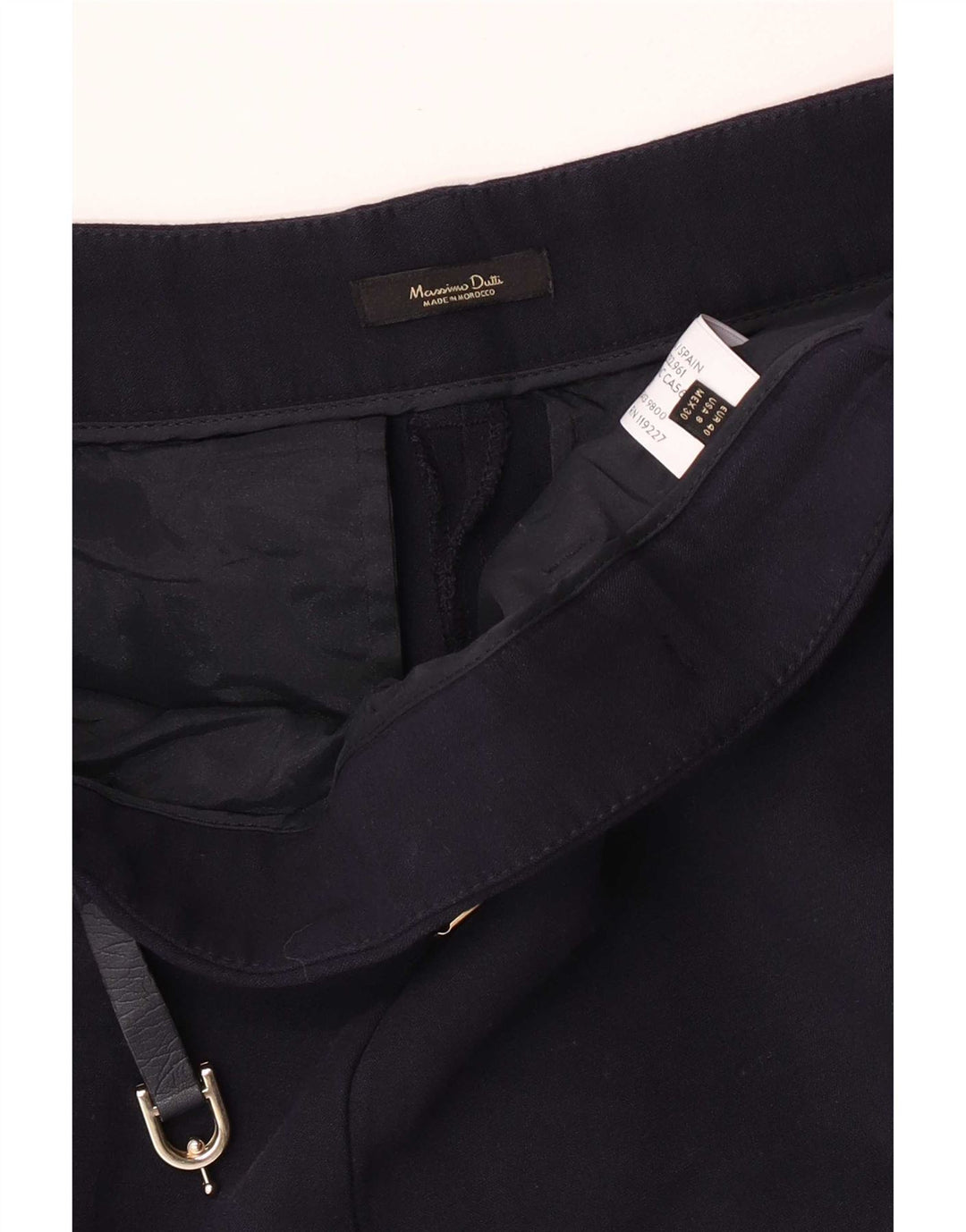 Massimo Dutti Pantalón Traje Slim Mujer EU 40 Medium W30 L27 Lana Azul Marino