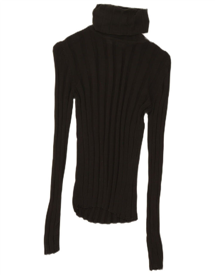 Zara Mujer Top Manga Larga UK 42 Medium Khaki Lyocell