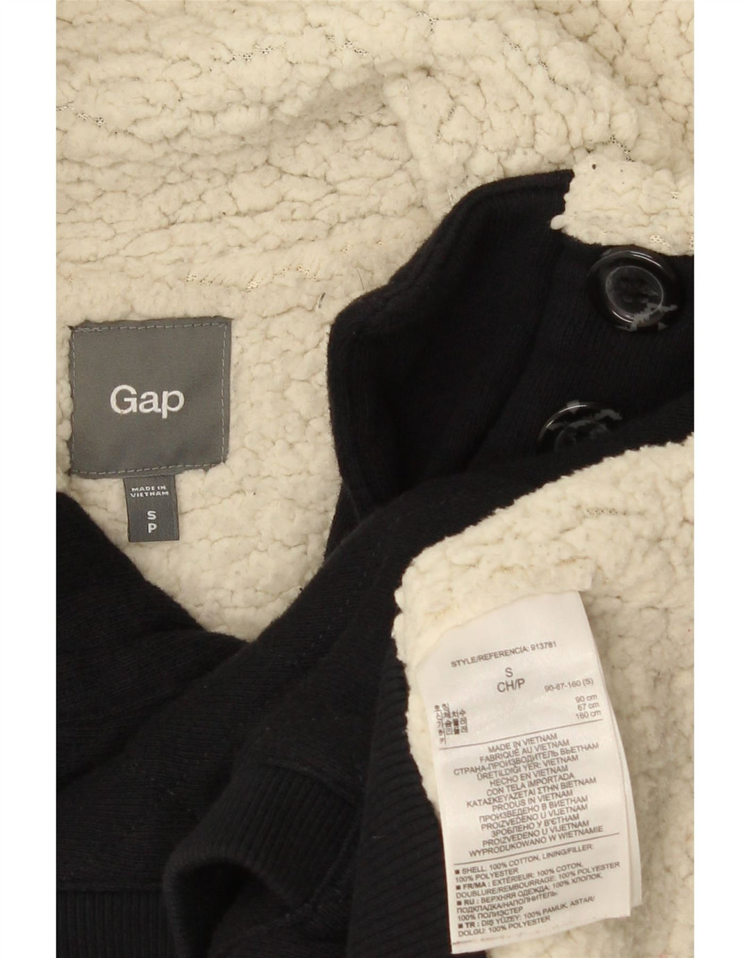Gap Chaqueta Bomber Sherpa para Mujer UK 10 Small Azul Marino Algodón