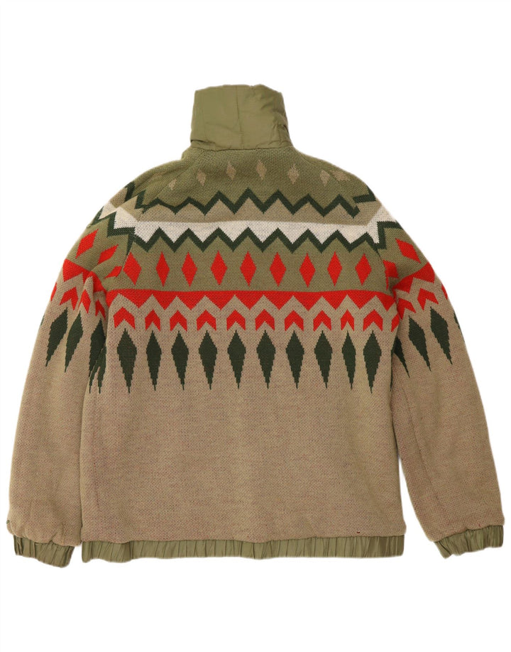 Silvy Chaqueta reversible para hombre UK 38 Algodón geométrico verde medio