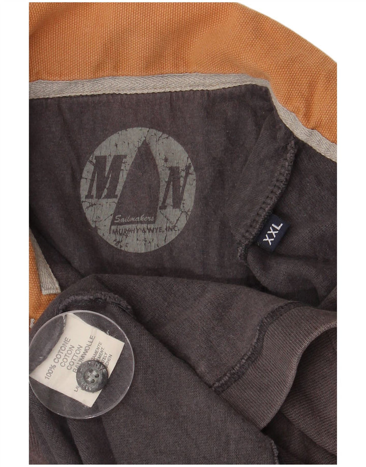 MURPHY & NYE Polo de rugby con gráfico Sailmakers para hombre, talla 2XL, color gris