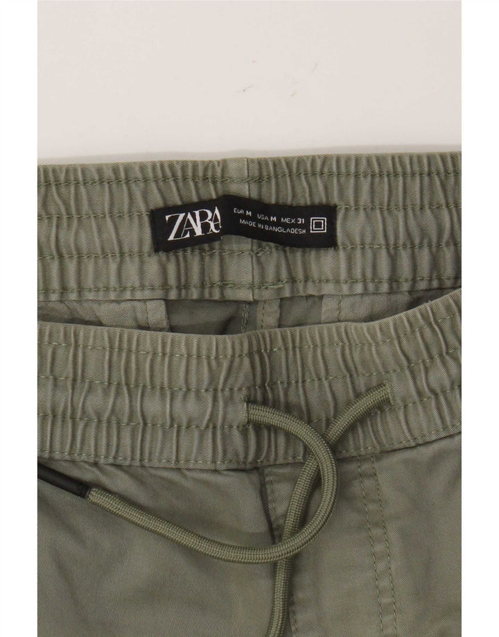 Zara Mens Joggers Chino Pantalones Medianos W31 L27 Caqui