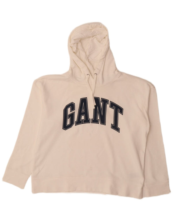 Gant Sudadera con capucha gráfica para mujer Reino Unido 18 XL Algodón blanco roto