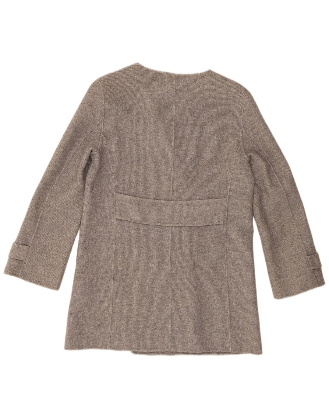 Zara Mujer Abrigo Cruzado UK 44 Lana Gris Medio