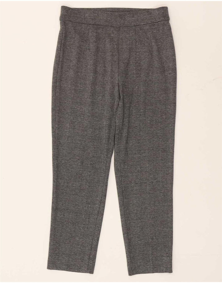 Marks & Spencer Leggings cortos para mujer UK 10 Pequeño poliéster de pata de gallo gris