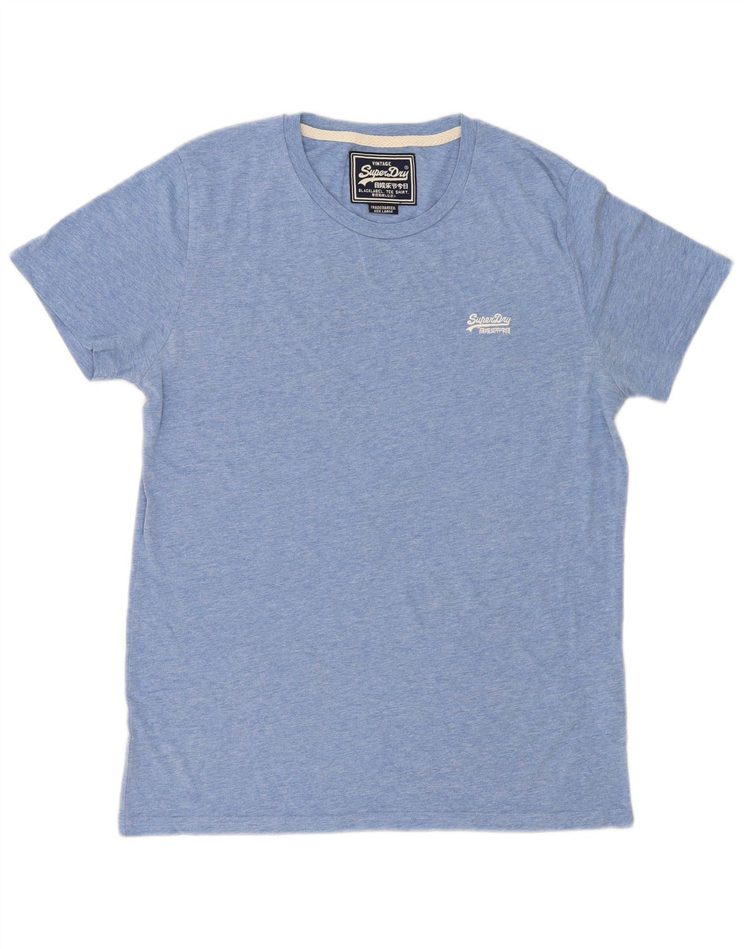 Superdry Camiseta para hombre Top Large de algodón moteado en azul