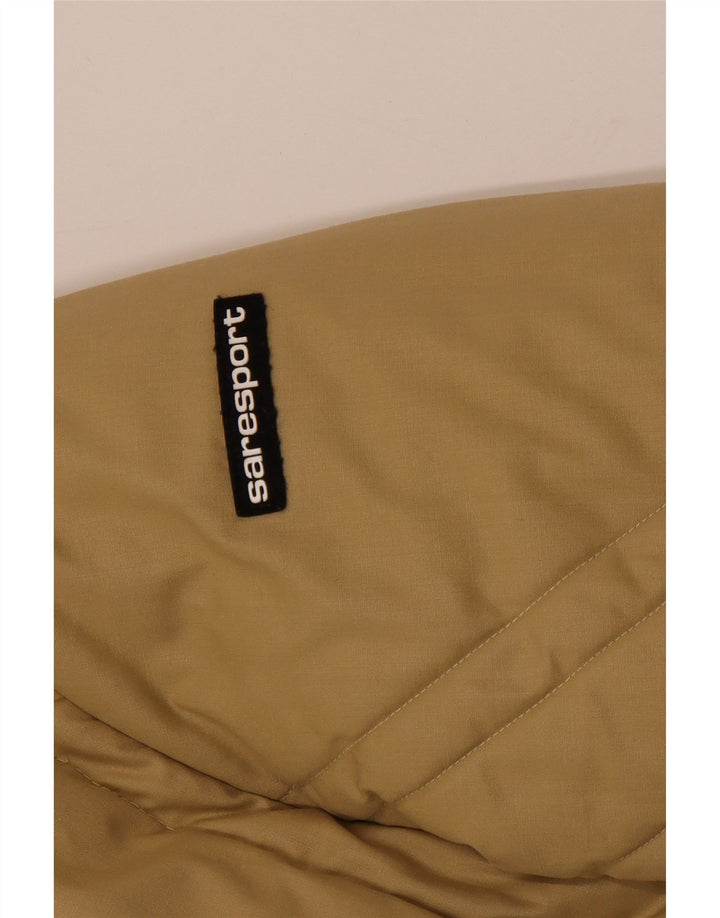 Vintage hombres bombardero acolchado chaqueta Reino Unido 38 medio beige