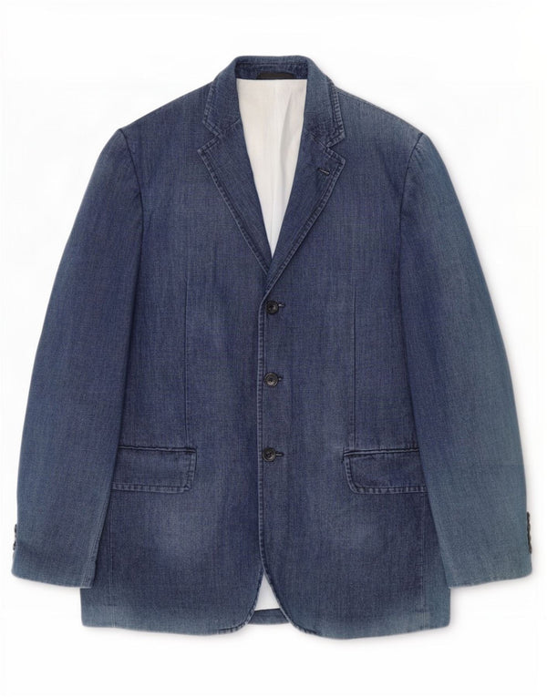 Daniele Alessandrini Chaqueta vaquera de 3 botones para hombre IT 54 2XL Azul marino