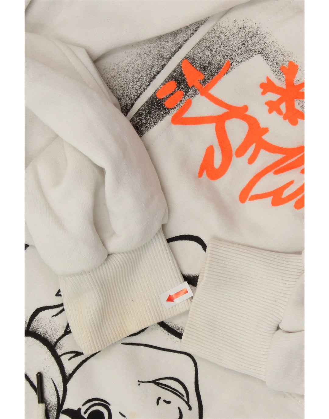 ZARA Mujer Frozen Graphic Sudadera con capucha Jumper UK 10 Small Blanco