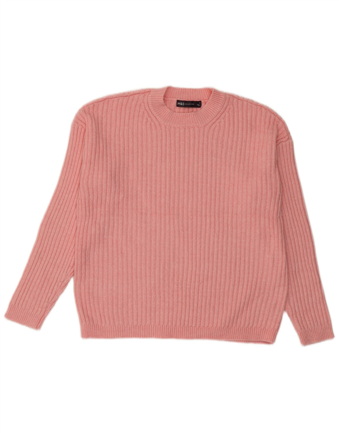 Marks & Spencer Jersey de cuello redondo para mujer UK 44 Poliéster rosa medio
