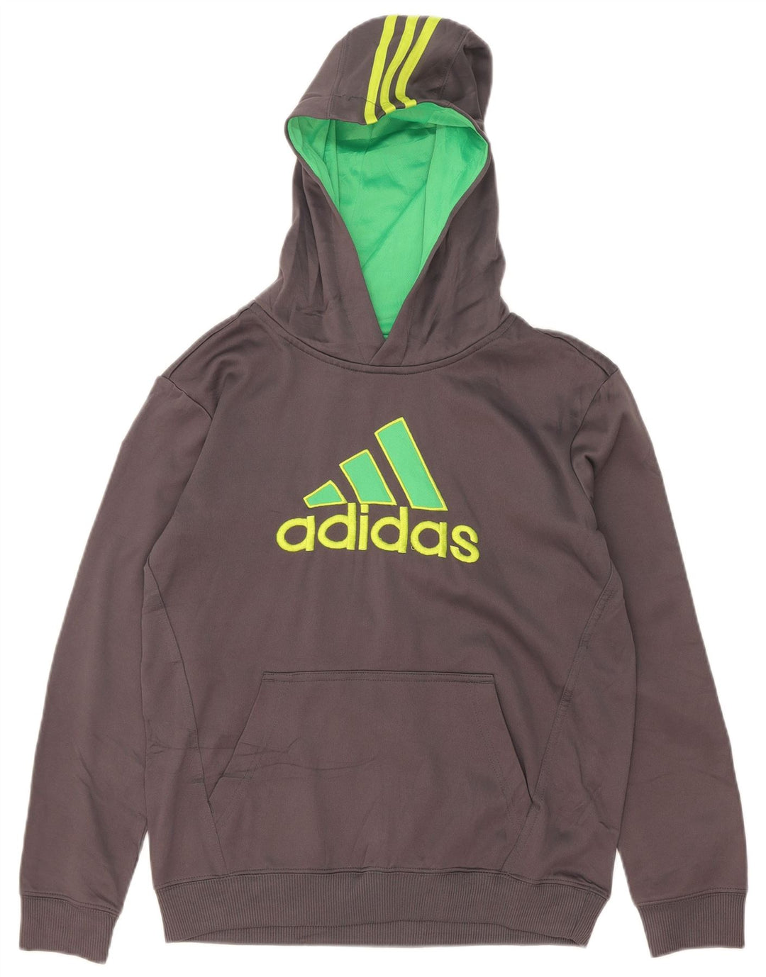 Adidas Hombre Sudadera Con Capucha Gráfica Gris Medio Poliéster Colorblock