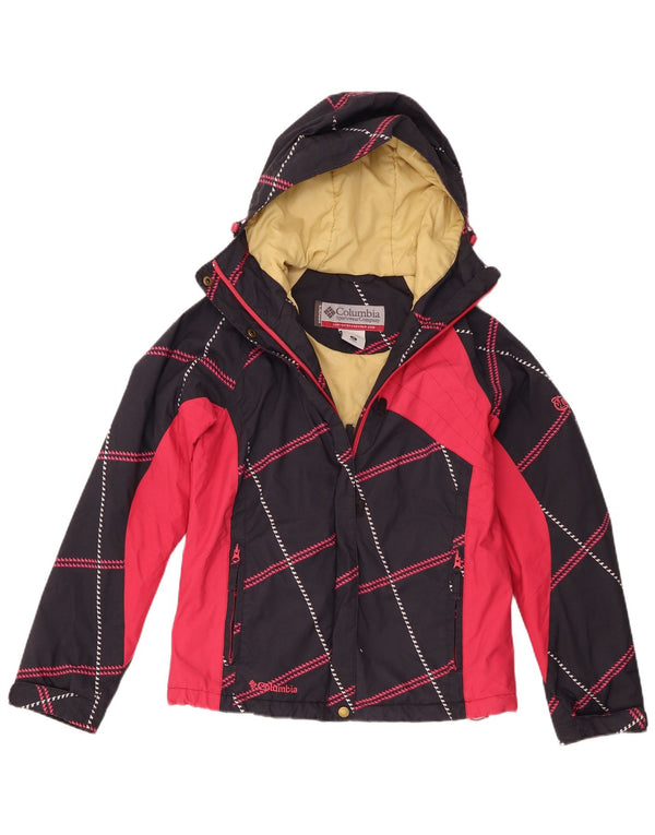 Columbia Chaqueta cortavientos con capucha para mujer UK 6 XS Nylon color block negro