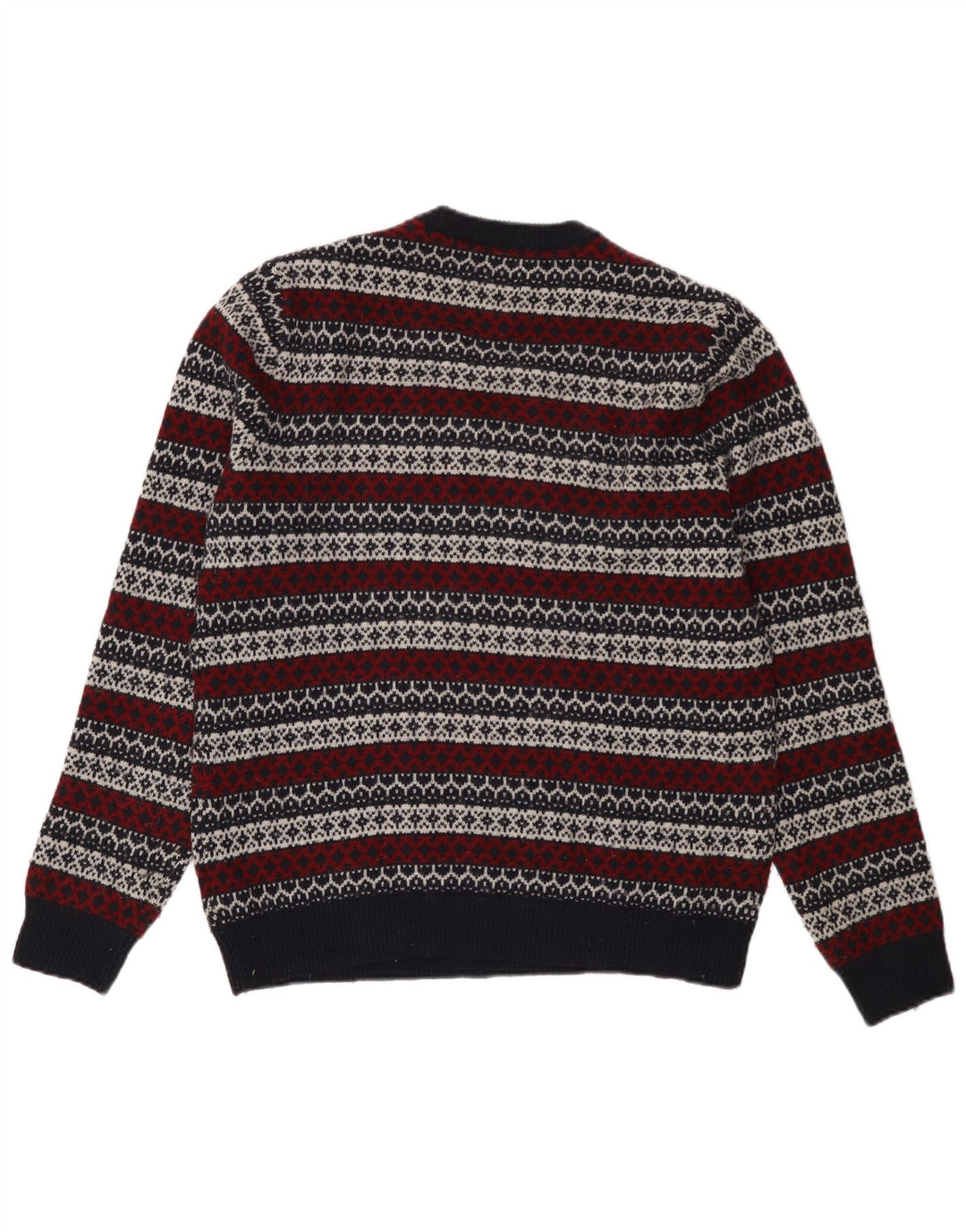Jack Wills Suéter tipo jersey con cuello redondo para hombre, color azul marino mediano, Fair Isle