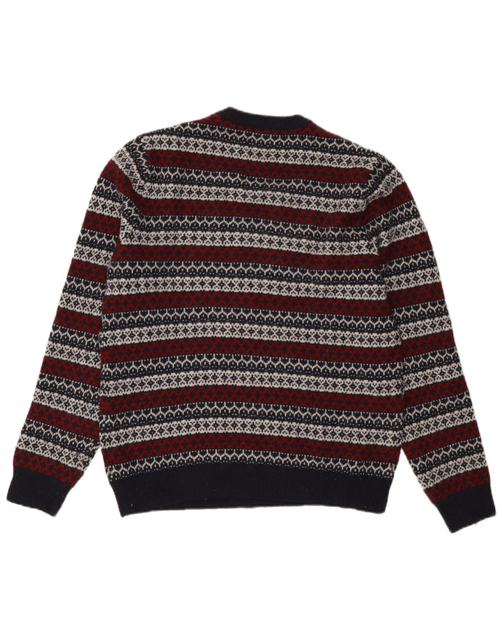 Jack Wills Suéter tipo jersey con cuello redondo para hombre, color azul marino mediano, Fair Isle