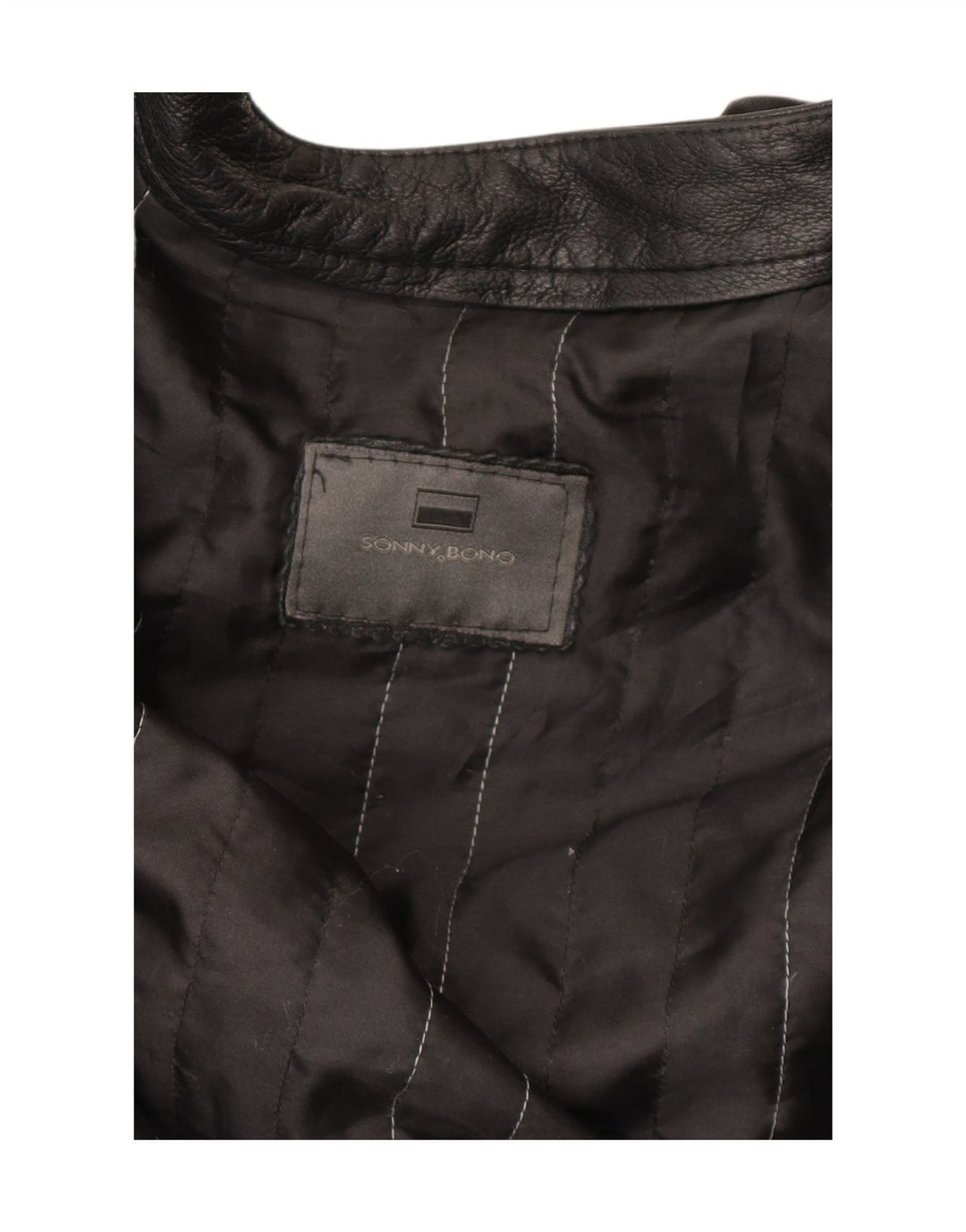 Sonny Bono Chaqueta Bomber de Cuero para Hombre UK 38 Medium Black
