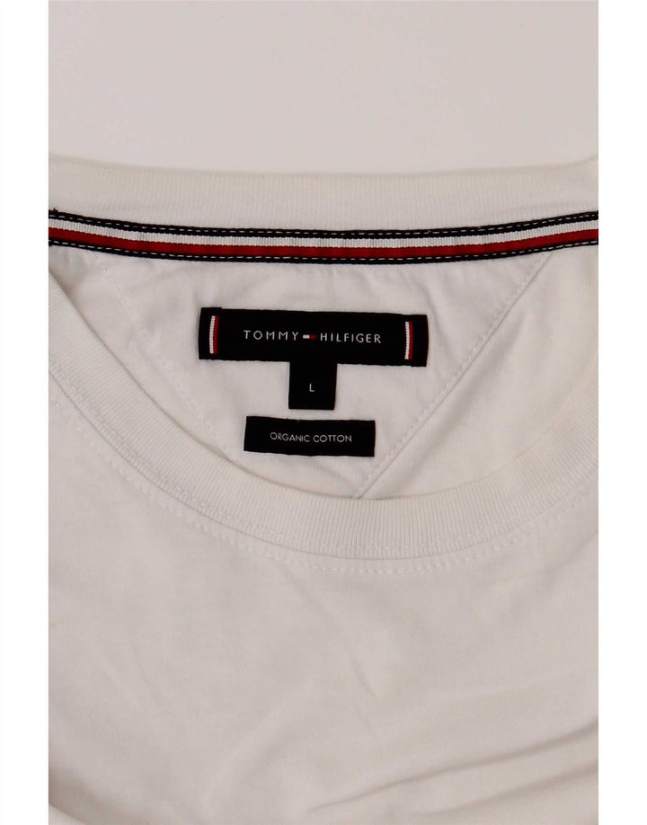 Tommy Hilfiger - Camiseta para hombre, talla grande, algodón blanco