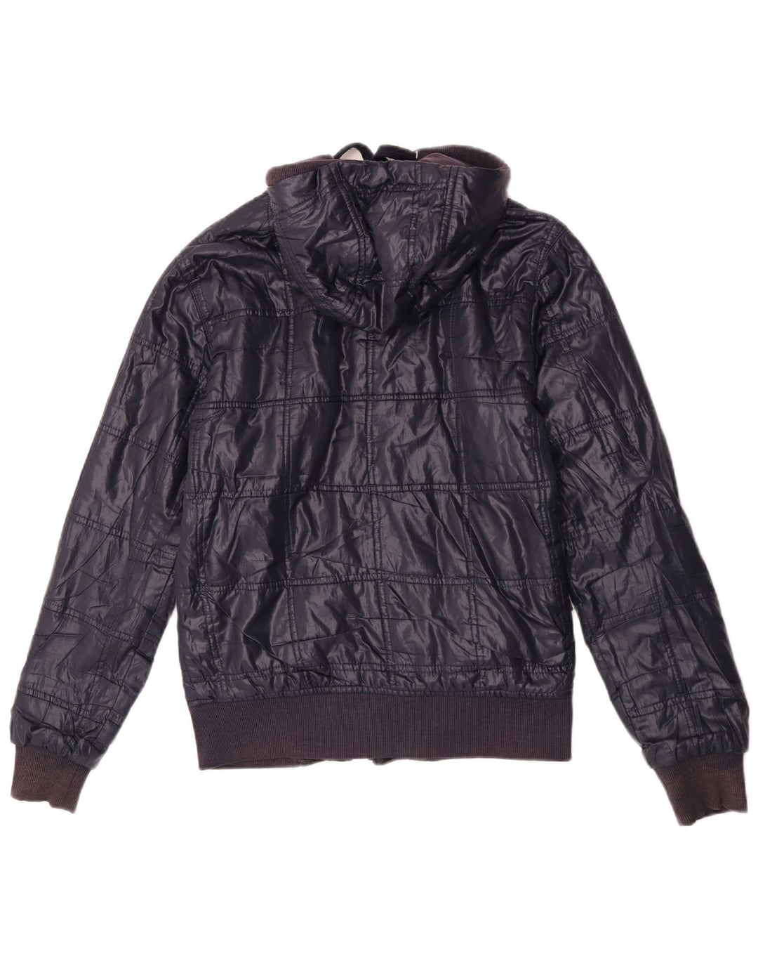 Zara Mens Chaqueta Bomber Con Capucha UK 36 Small Azul Marino