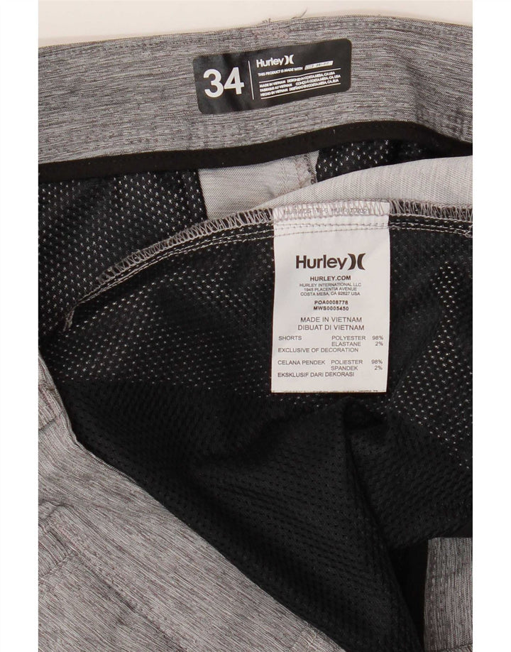 Hurley Pantalones cortos chinos para hombre grande W34 Poliéster moteado gris