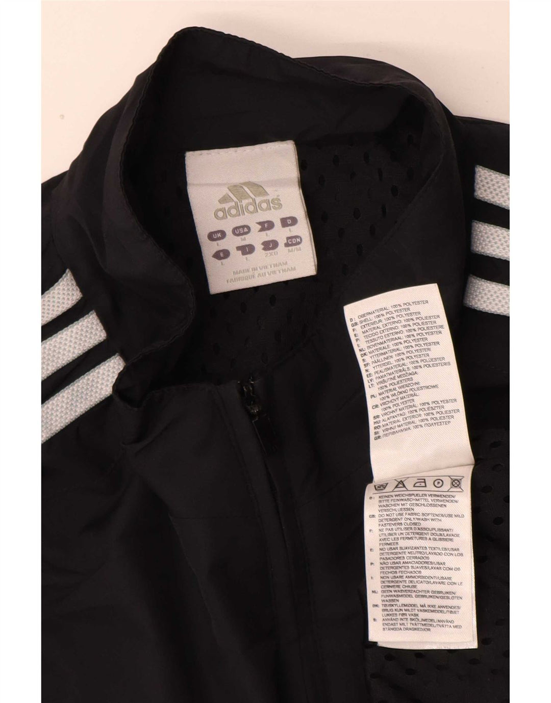 Adidas Hombre Zip Neck Jersey Chándal Top Grande Azul Marino Deportes
