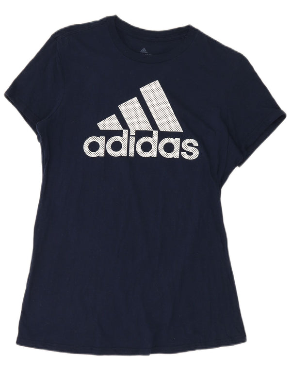 Adidas Camiseta gráfica para mujer Top UK 44 Medium Azul marino