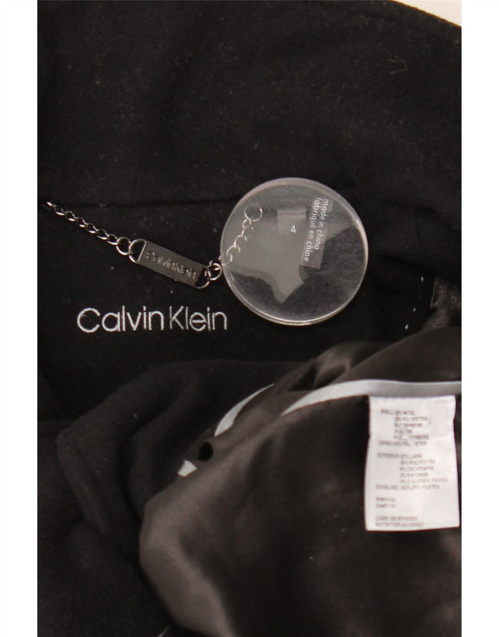 Calvin Klein Abrigo para mujer US 4 Pequeño Lana Negra