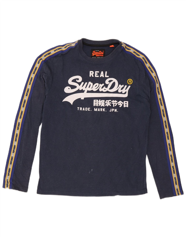 Camiseta Superdry Graphic Manga Larga Azul Marino Mediano