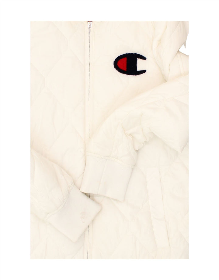 CHAMPION Womens Quilted Jacket UK 6 XS White Polyamide Vintage Champion and Second-Hand Champion from Messina Hembry 