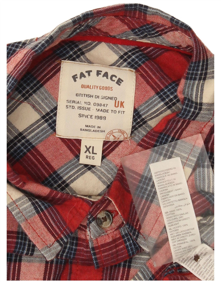 Camisa de franela de corte regular para hombre de Fat Face XL de algodón a cuadros rojos