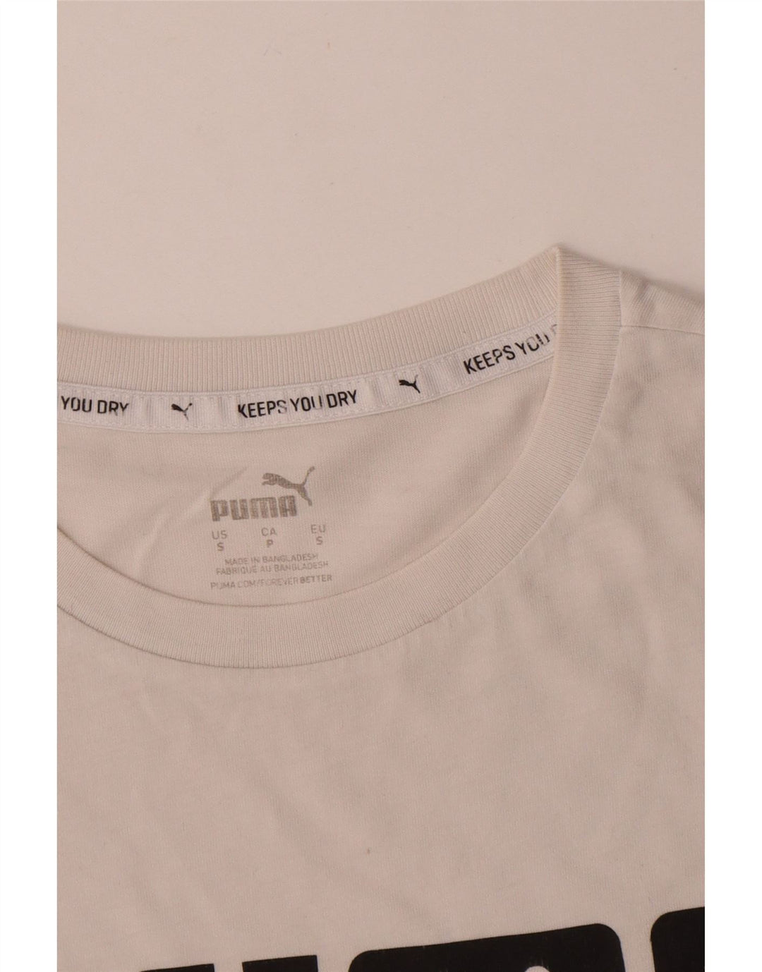Puma Camiseta gráfica para hombre Top Small White Cotton